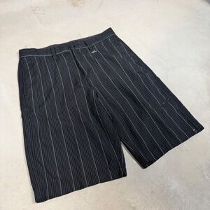 Tony Hawk Mens Black Pinstripe Skate Shorts Size 32 Embroidered Logo Streetwear